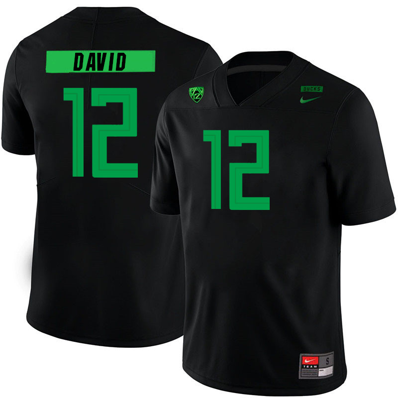 Men #12 Daymon David Oregon Ducks College Football Jerseys Stitched Sale-Black - Click Image to Close